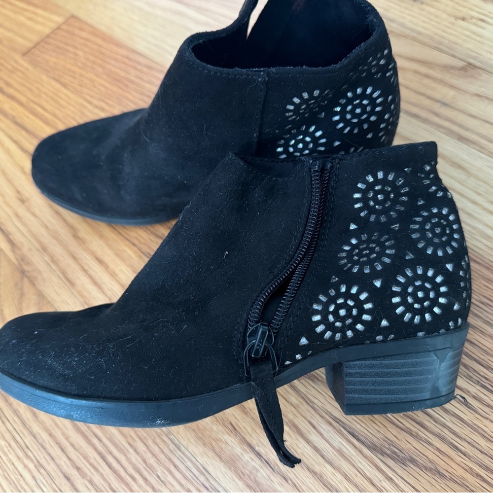 Suede embellished booties